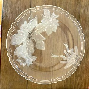 Vintage Elements 13” Satin Poinsettia Platter